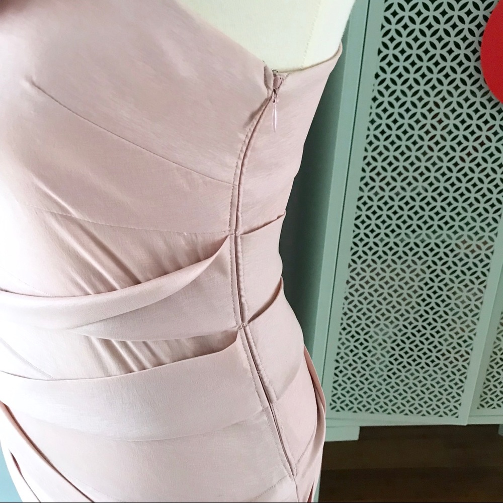 Hailey by Adrianna Papell Blush Bridesmaid Dress - Picture 4 of 7